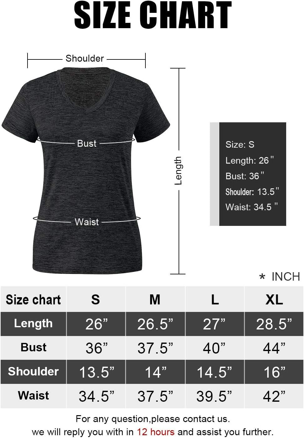 5-Pack Women'S Short Sleeve Dry Fit T-Shirt Moisture Wicking Athletic V-Neck Tee