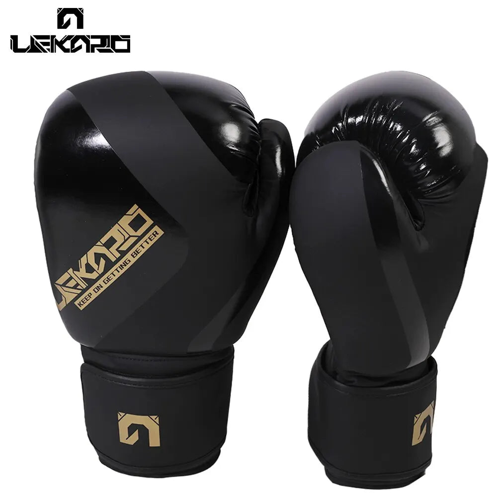 Adult Professional 12Oz Boxing Training Gloves Pu Elastic Boxing Gloves Muay Thai Sanda Fighting Gloves for Men and Women Lekaro